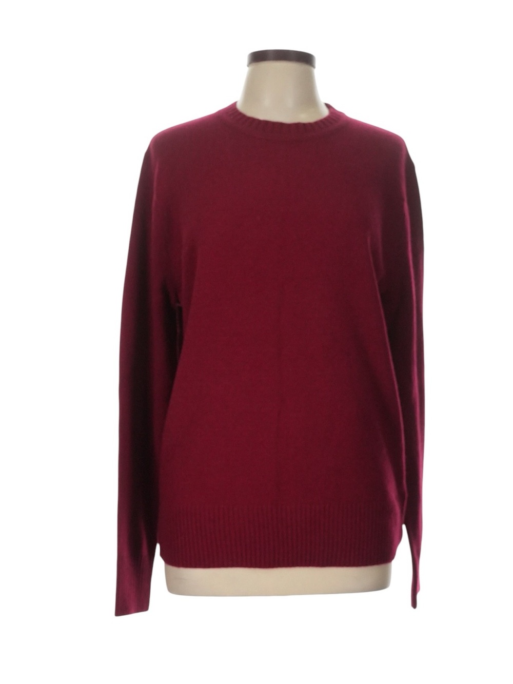 J. Crew Rugged Merino Wool Blend Crewneck Sweater Size Large Cranberry Fall